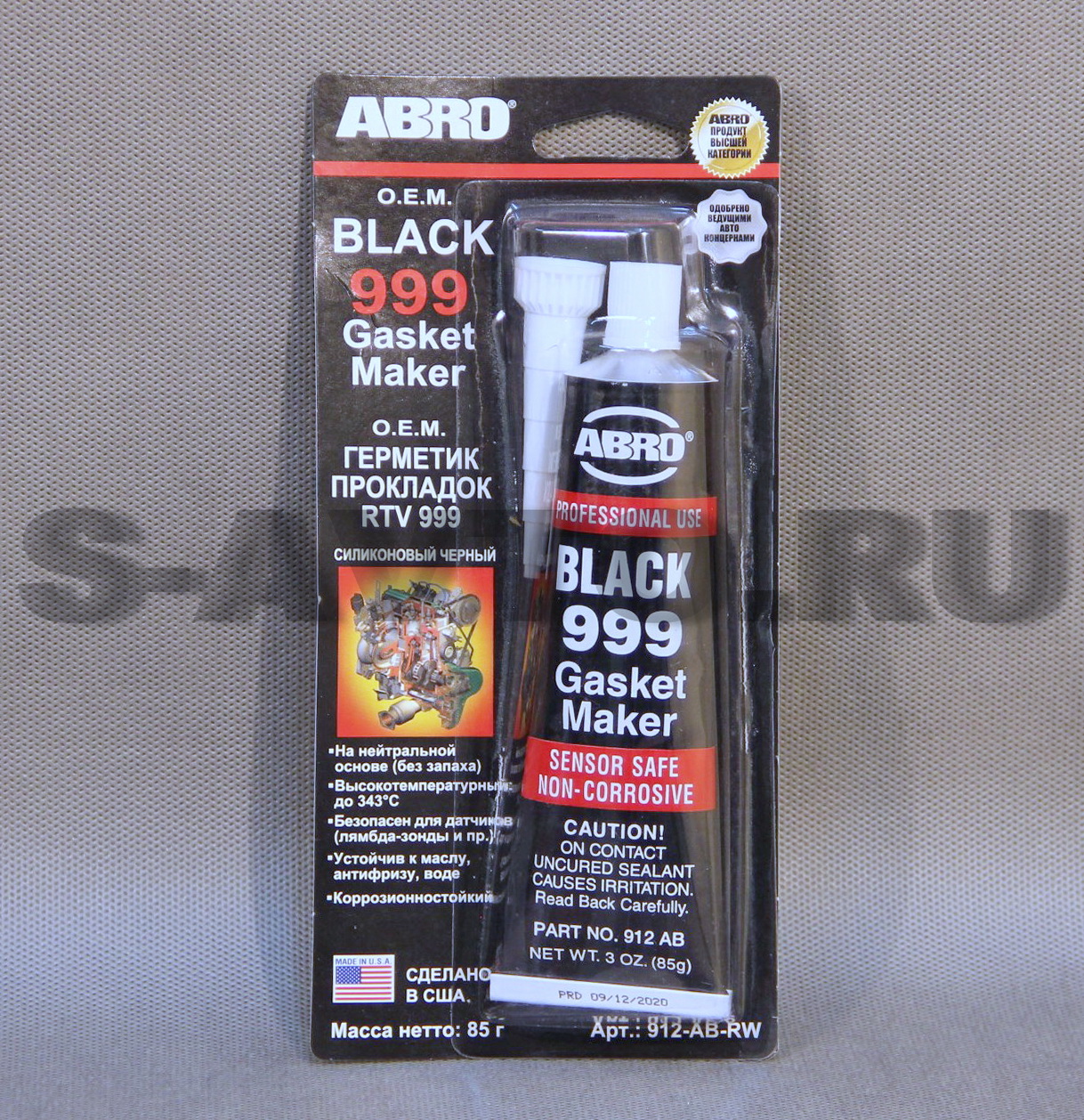 Герметик прокладок Abro чёрный 85г