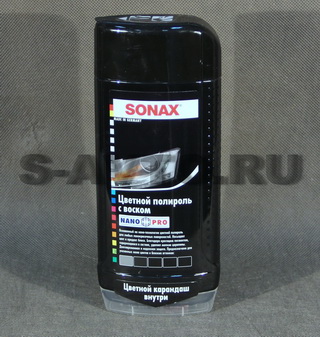 Полироль с воском цветной (чёрная) SONAX 