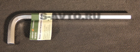 Ключ угловой шестигранник 10 мм, размер 175х52 мм 