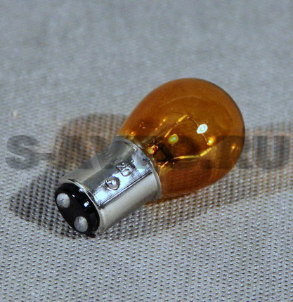 Лампа 12В А12-21+5 Вт (жёлтая, 2-х контактная) 